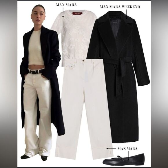 Vince Black Wool Rabbit Fur Paneled Coat XS Academia Classic Kardashian worned - Picture 13 of 13